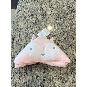 Cloud Island fox pink hooded Towel baby girl NWT